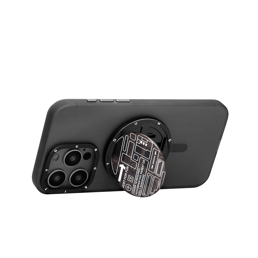 Youngkit Magnetic Ring Stand for Phones and Tablets Black-Orange