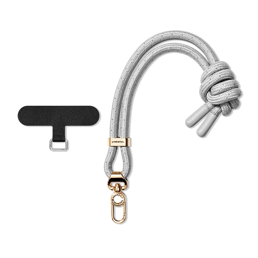 Youngkit YQ002 Reflective Stripe Patterned Mobile Phone Wrist Strap Gray