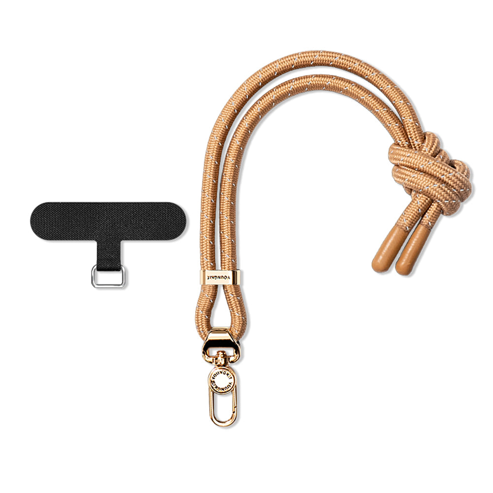 Youngkit YQ002 Reflective Stripe Patterned Mobile Phone Wrist Strap Gray