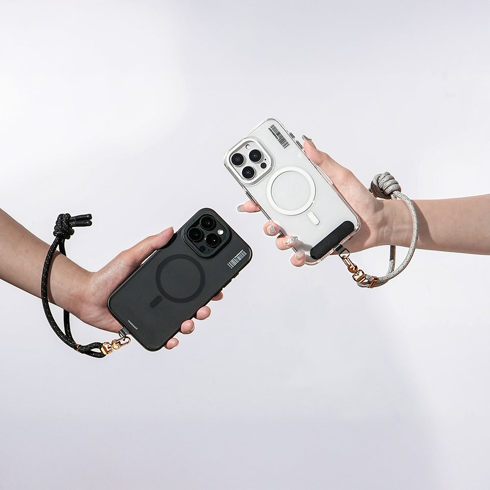 Youngkit YQ002 Yansıtıcı Şerit Desenli Cep Telefonu Bilek Askı İpi Gri