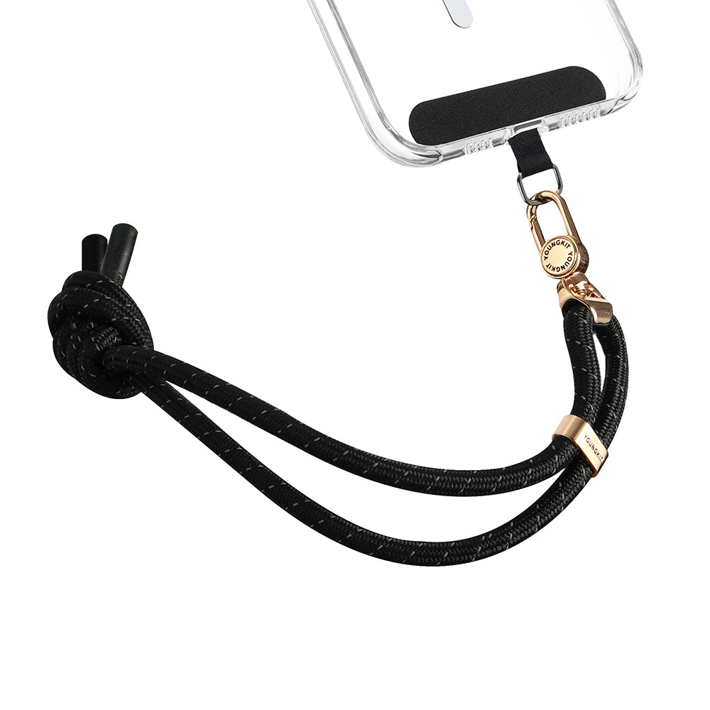 Youngkit YQ002 Reflective Stripe Patterned Mobile Phone Wrist Strap Gray