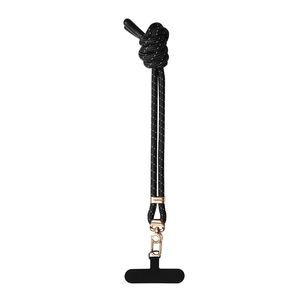 Youngkit YQ002 Reflective Stripe Patterned Mobile Phone Wrist Strap Black