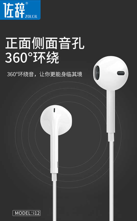 Zolcil İ12 3.5mm Headphones White