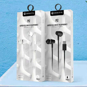 Zolcil P12 Type-C Kulaklık Mp3 Stereo Siyah