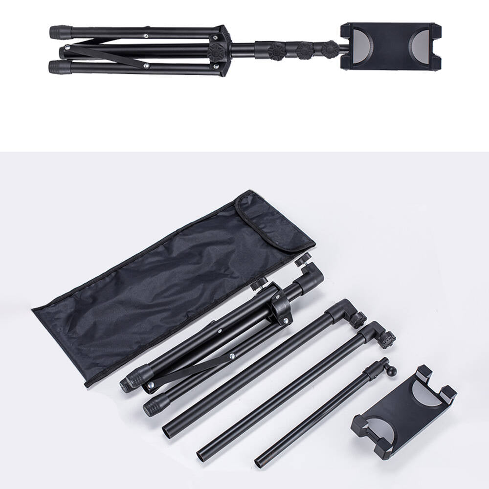 Zore ADV-306 Four-Stage Tripod with Tablet and Phone Holder Black