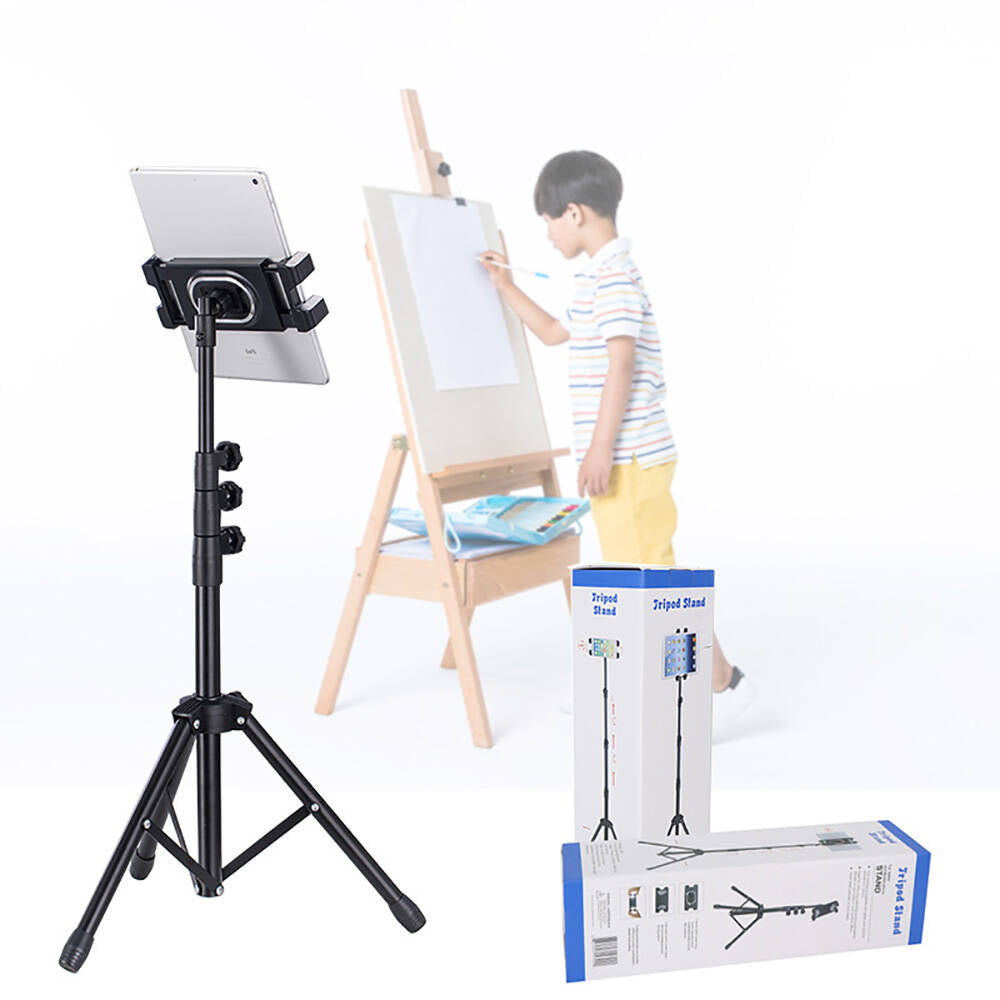Zore ADV-306 Four-Stage Tripod with Tablet and Phone Holder Black