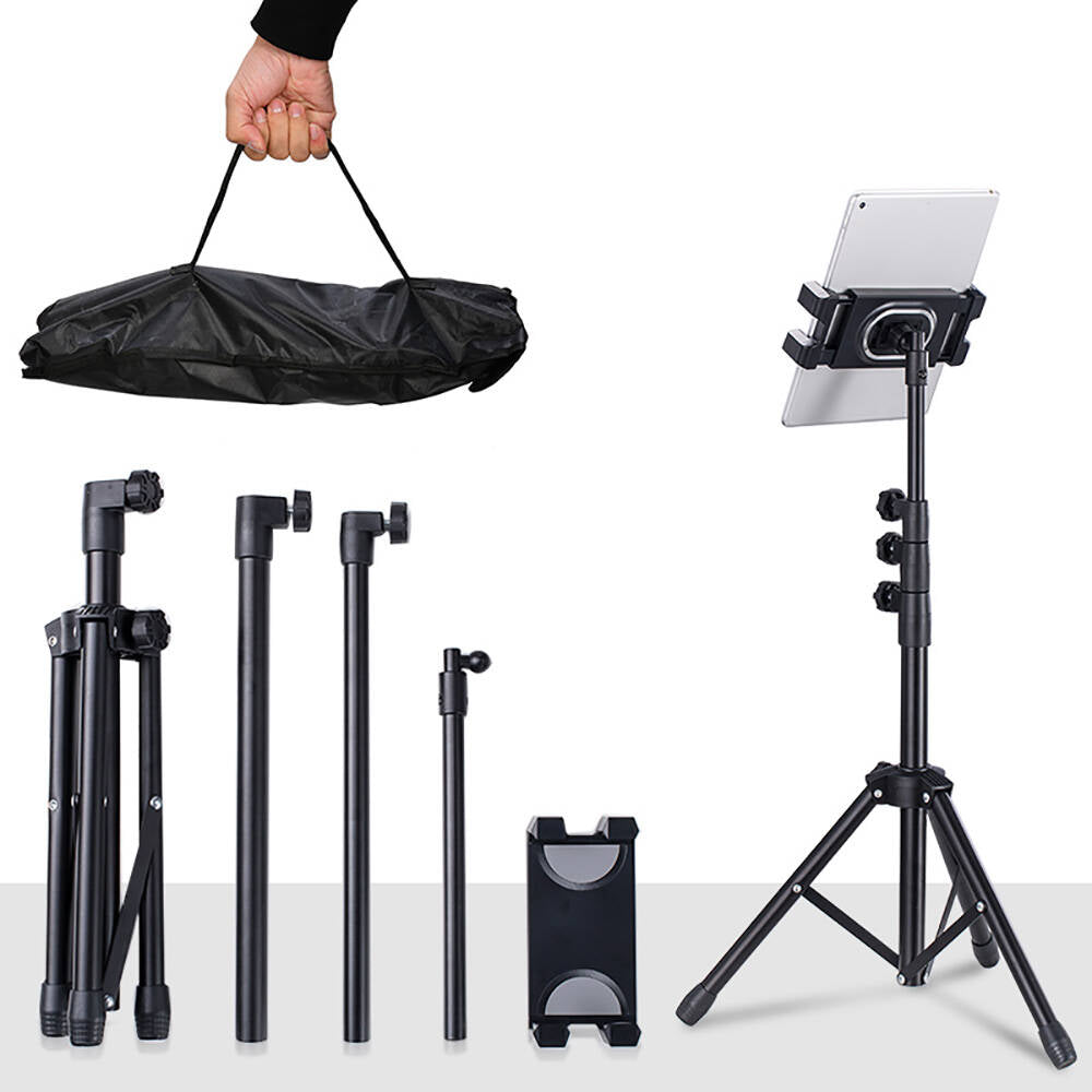Zore ADV-306 Four-Stage Tripod with Tablet and Phone Holder Black