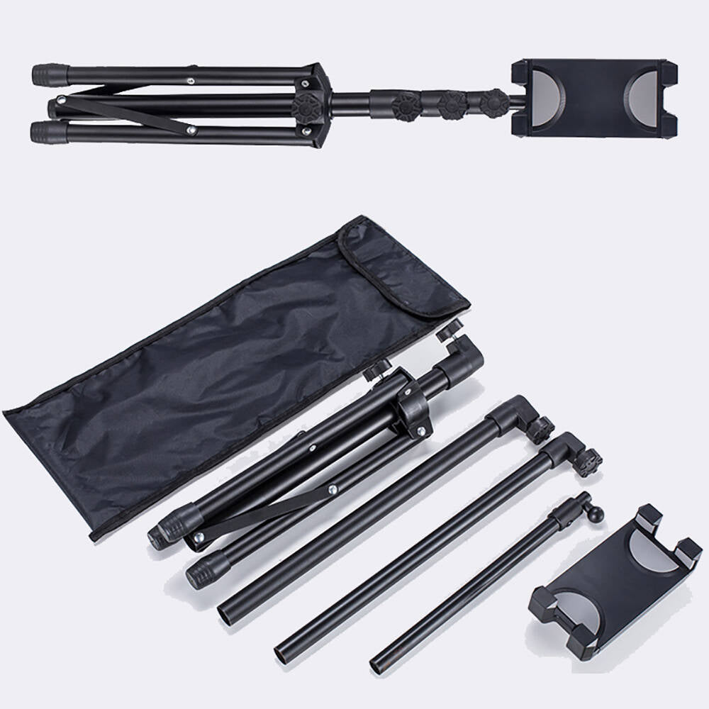 Zore ADV-306 Four-Stage Tripod with Tablet and Phone Holder Black