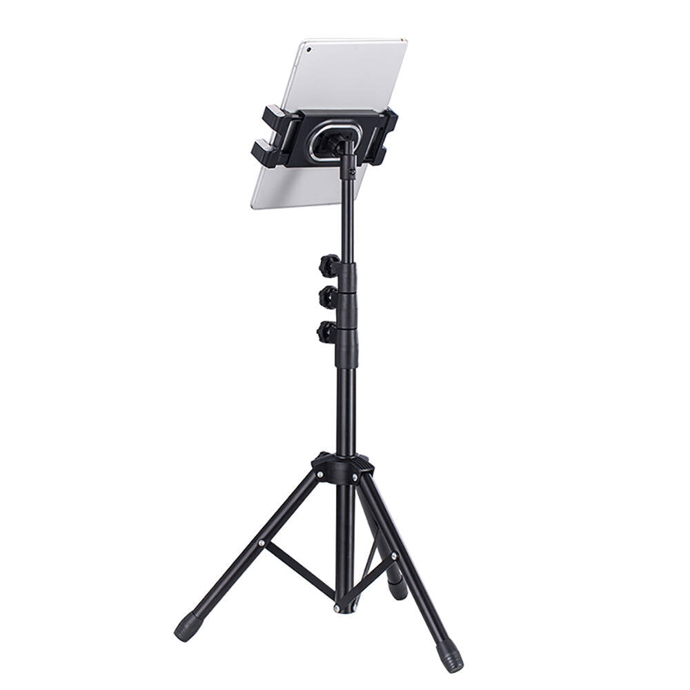 Zore ADV-306 Four-Stage Tripod with Tablet and Phone Holder Black