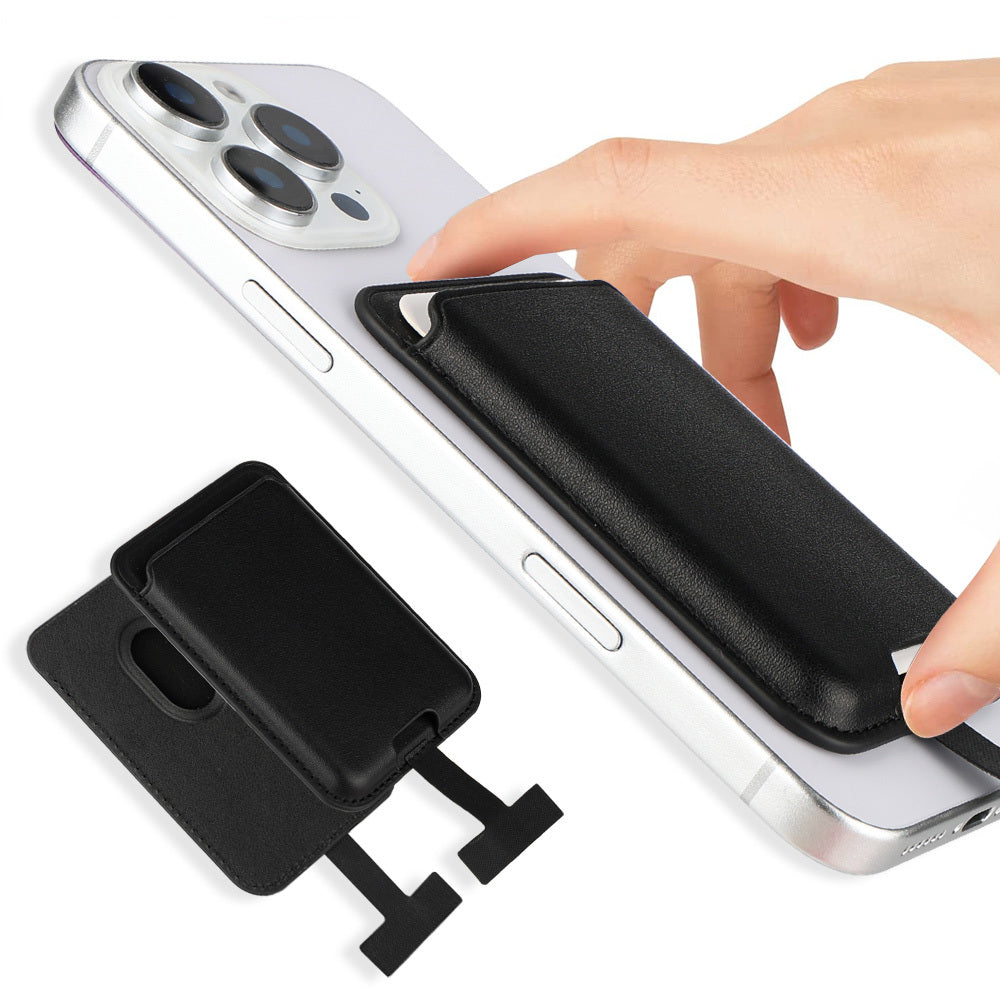Zore CRD-09 Magnetic PU Leather Card Holder with Internal Charging Socket Black