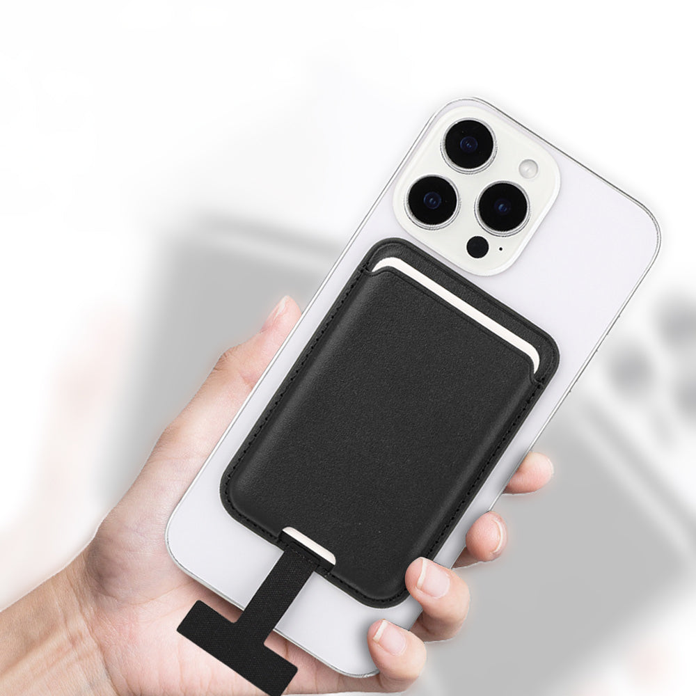 Zore CRD-09 Magnetic PU Leather Card Holder with Internal Charging Socket Black
