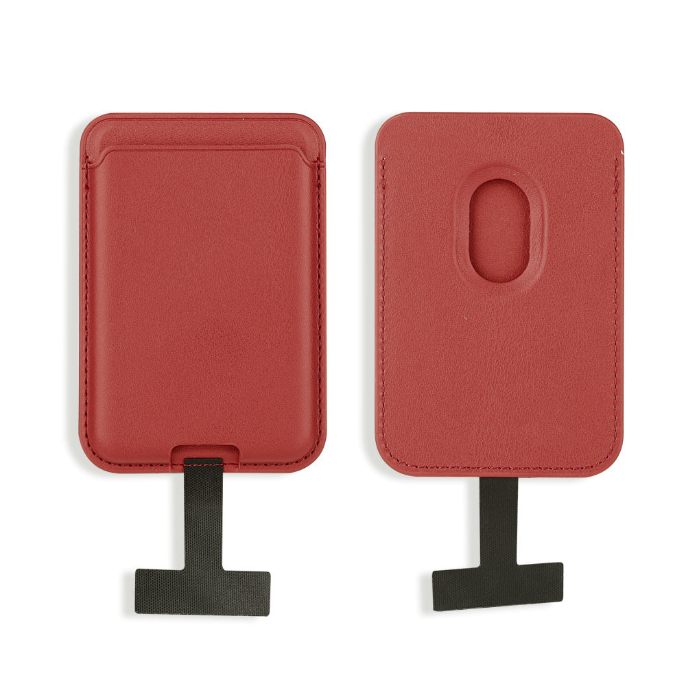 Zore CRD-09 Dahili Şarj Soket Aparatlı Magnetik PU Deri Kartlık Kırmızı