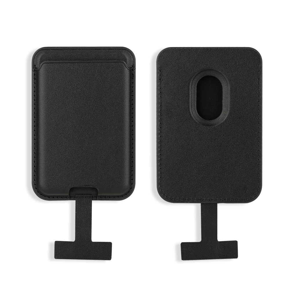 Zore CRD-09 Magnetic PU Leather Card Holder with Internal Charging Socket Black