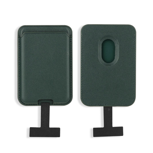 Zore CRD-09 Dahili Şarj Soket Aparatlı Magnetik PU Deri Kartlık Koyu Yeşil