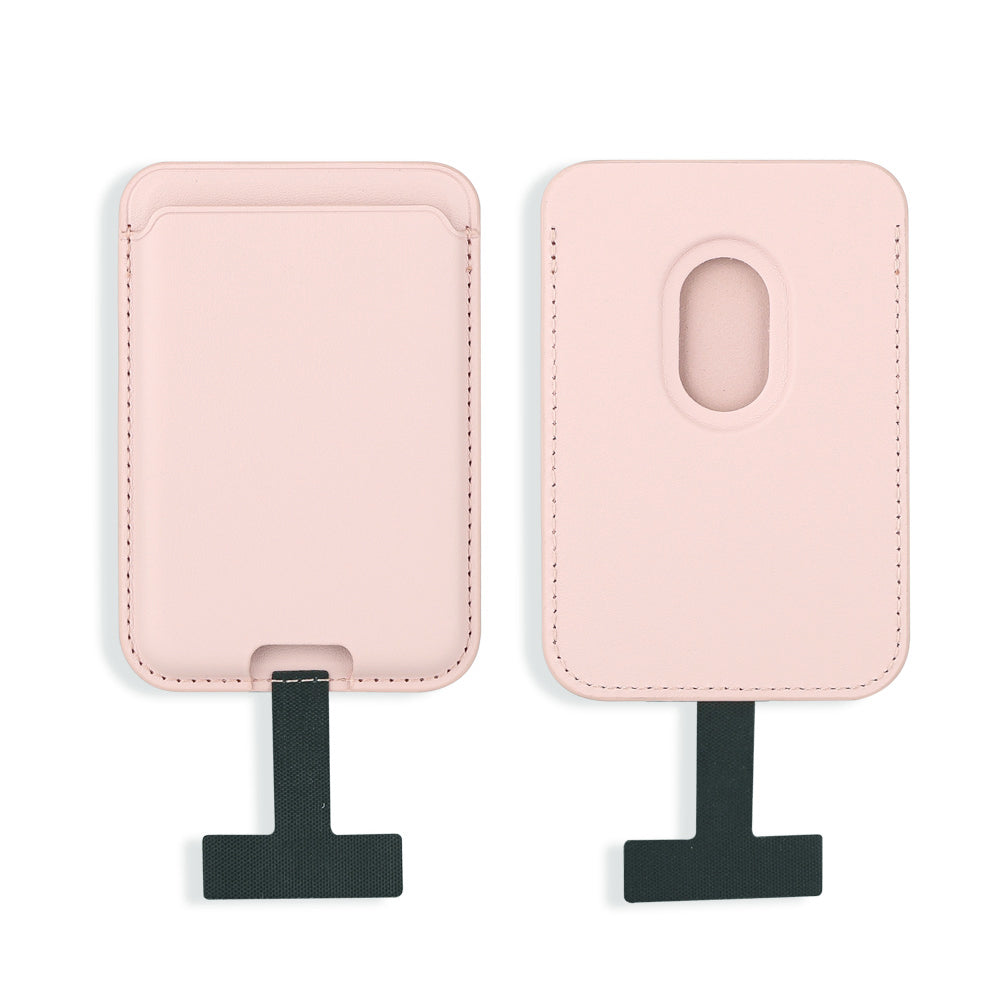 Zore CRD-09 Dahili Şarj Soket Aparatlı Magnetik PU Deri Kartlık Açık Pembe