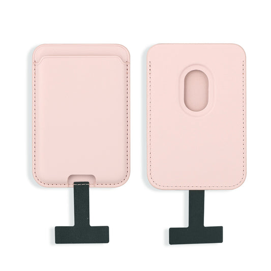 Zore CRD-09 Dahili Şarj Soket Aparatlı Magnetik PU Deri Kartlık Açık Pembe