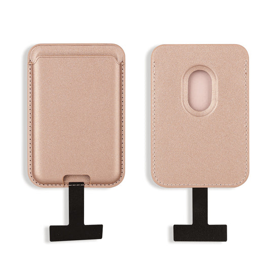 Zore CRD-09 Dahili Şarj Soket Aparatlı Magnetik PU Deri Kartlık Rose Gold