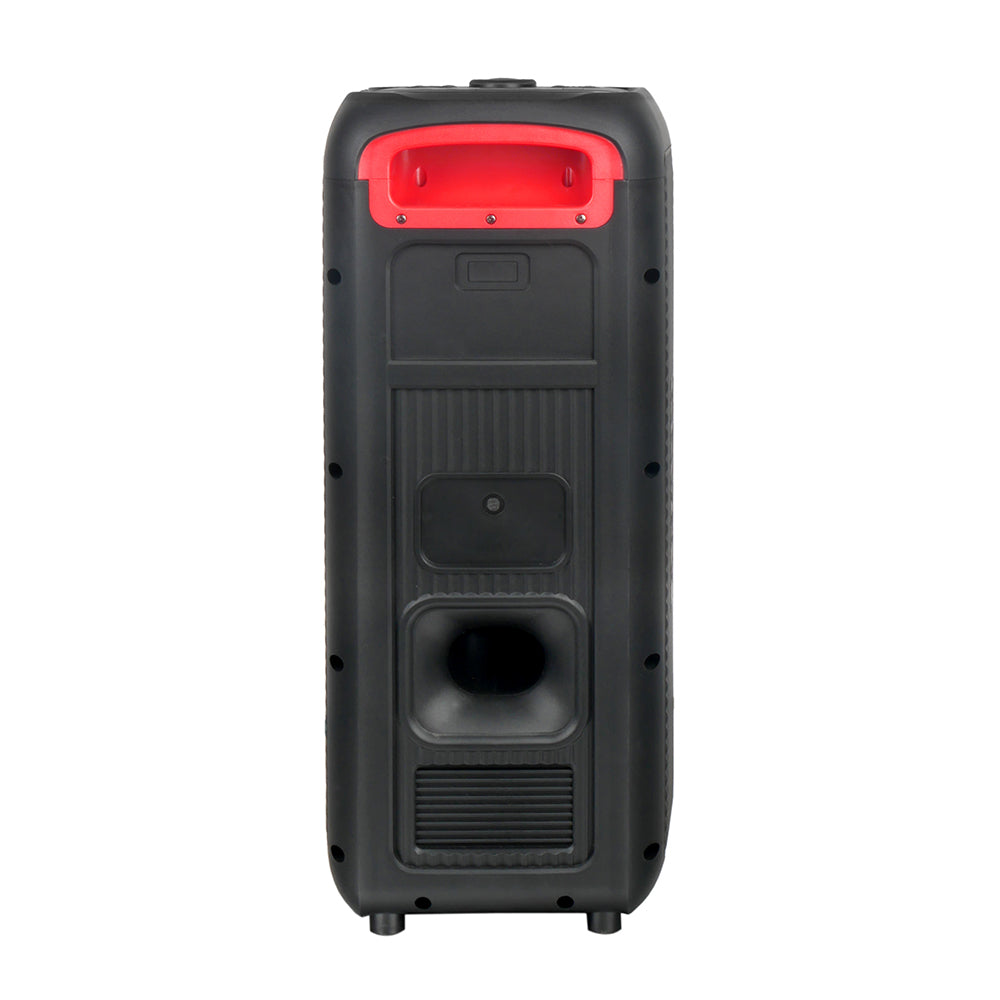 Zore GD-2606 Digital LED Display FM Radio Microphone RGB TWS Dual 6.5 inch Stereo Bass Wireless Karaoke Speaker Black