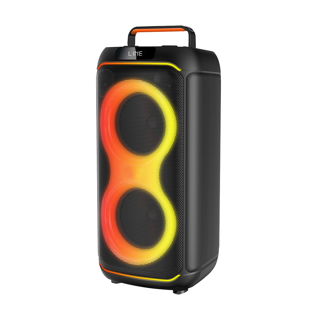 Zore GD-2608 Dijital LED Göstergeli FM Radyolu Mikrofonlu RGB TWS Çift 6.5 inç Stereo Bass Kablosuz Karaoke Hoparlör Siyah