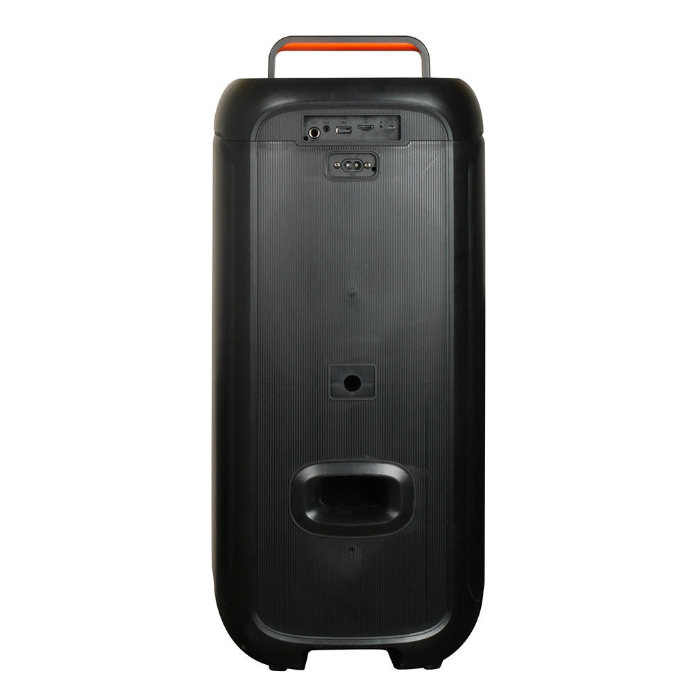 Zore GD-2608 Digital LED Display FM Radio Microphone RGB TWS Dual 6.5 inch Stereo Bass Wireless Karaoke Speaker Black