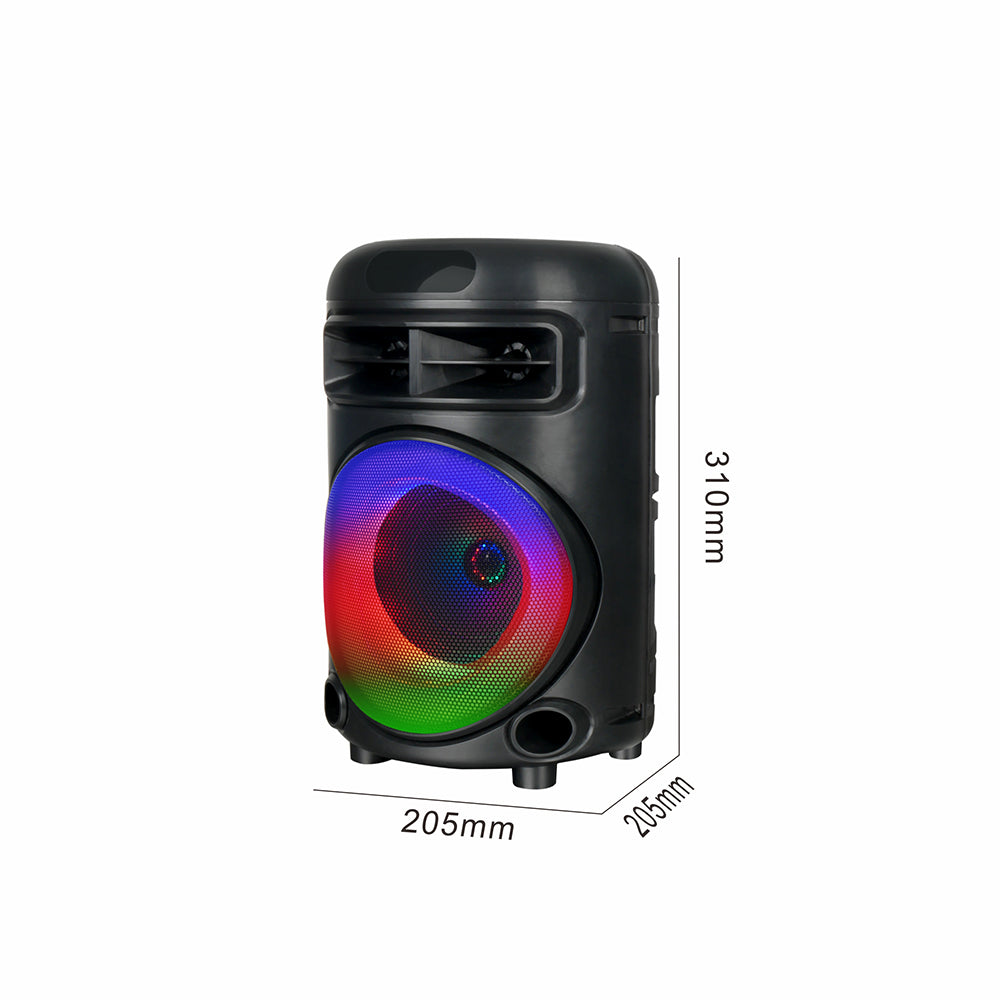 Zore GD-692 RGB TWS 6.5 inch Stereo Bass Wireless Karaoke Speaker with FM Radio and Microphone Black
