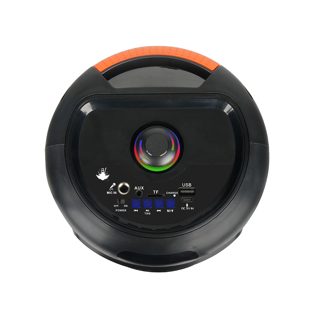 Zore GD-692 RGB TWS 6.5 inch Stereo Bass Wireless Karaoke Speaker with FM Radio and Microphone Black