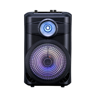 Zore GD-904 Dijital LED Göstergeli FM Radyolu Mikrofonlu RGB TWS 8 inç Stereo Bass Kablosuz Karaoke Hoparlör Siyah