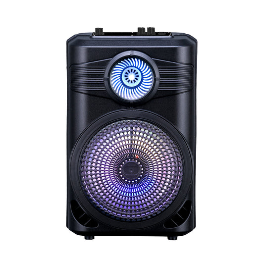 Zore GD-904 Dijital LED Göstergeli FM Radyolu Mikrofonlu RGB TWS 8 inç Stereo Bass Kablosuz Karaoke Hoparlör Siyah