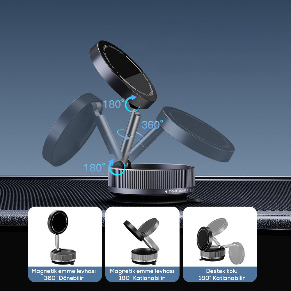 Zore K10A Vacuum Magnetic Phone Holder Black