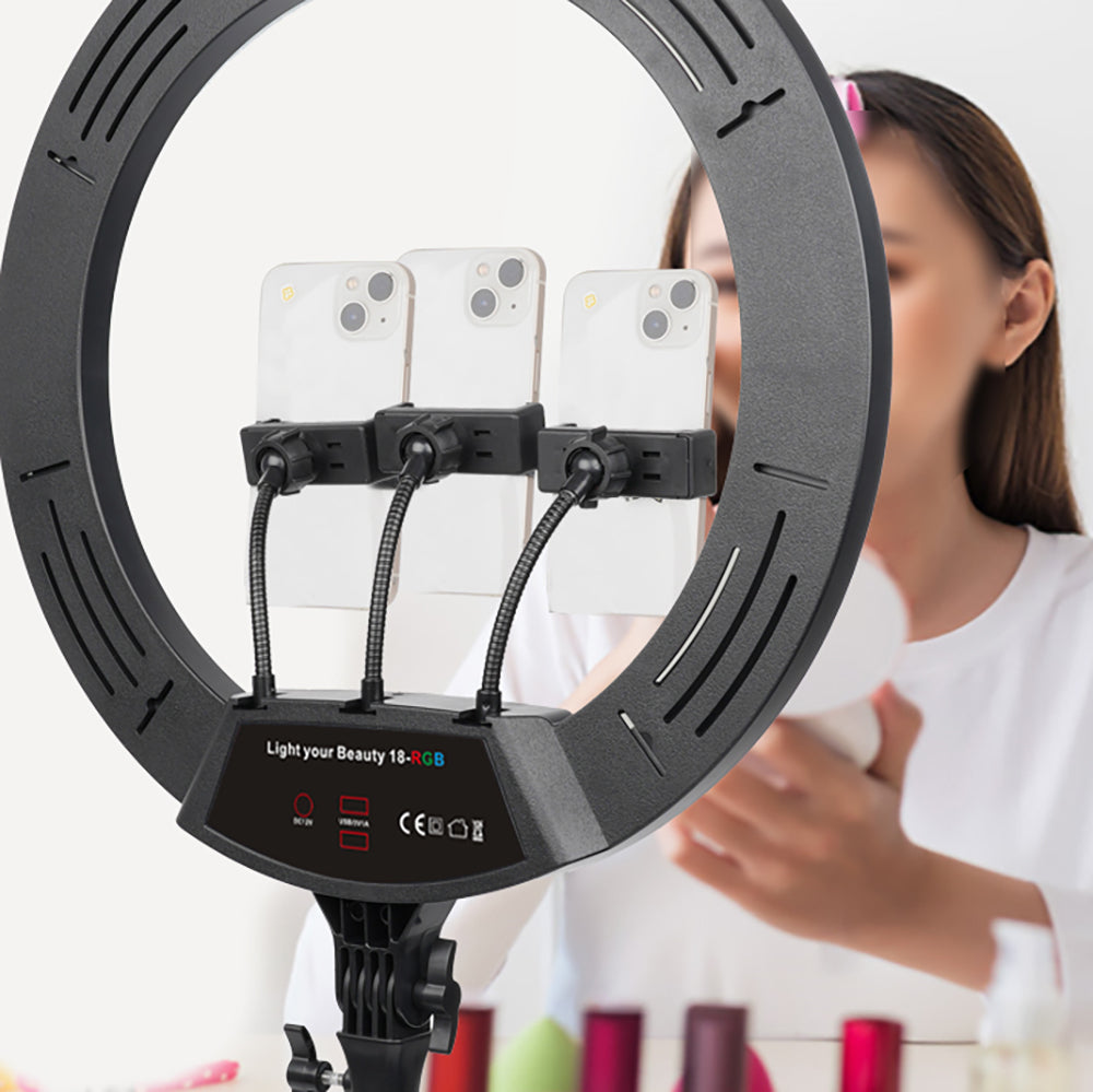 Zore LJJ22 RGB Light 56cm Işıklı Telefon Tutucu Ring Light Siyah