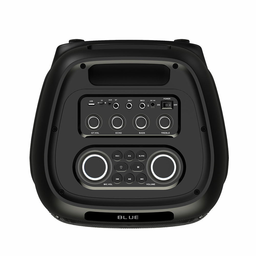 Zore LT-2131 RGB TWS Dual 8-inch Stereo Bass Wireless Karaoke Speaker with Digital LED Display and Microphone Black
