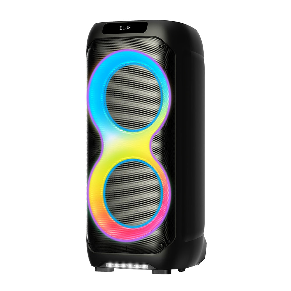Zore LT-2131 RGB TWS Dual 8-inch Stereo Bass Wireless Karaoke Speaker with Digital LED Display and Microphone Black