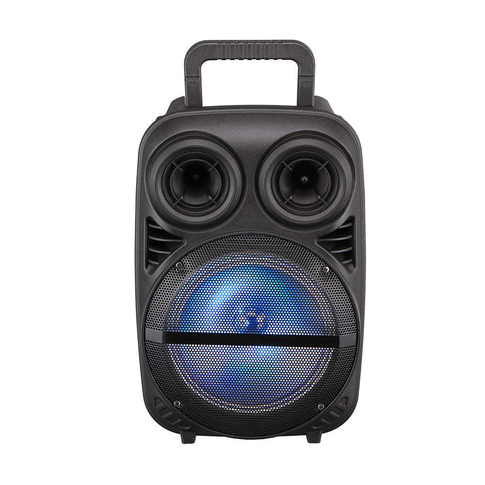 Zore PK-15 FM Radyolu Mikrofonlu RGB TWS 8 inç Stereo Bass Kablosuz Karaoke Hoparlör Siyah