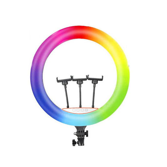 Zore RGB Light 45cm Illuminated Phone Holder Ring Light Black