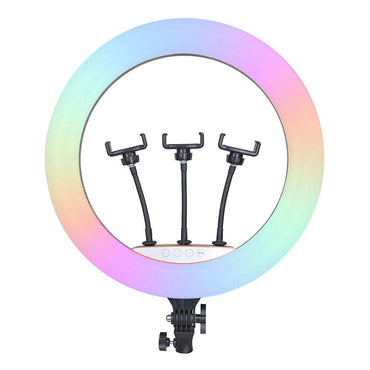 Zore RGB Light 56cm Illuminated Phone Holder Ring Light Black