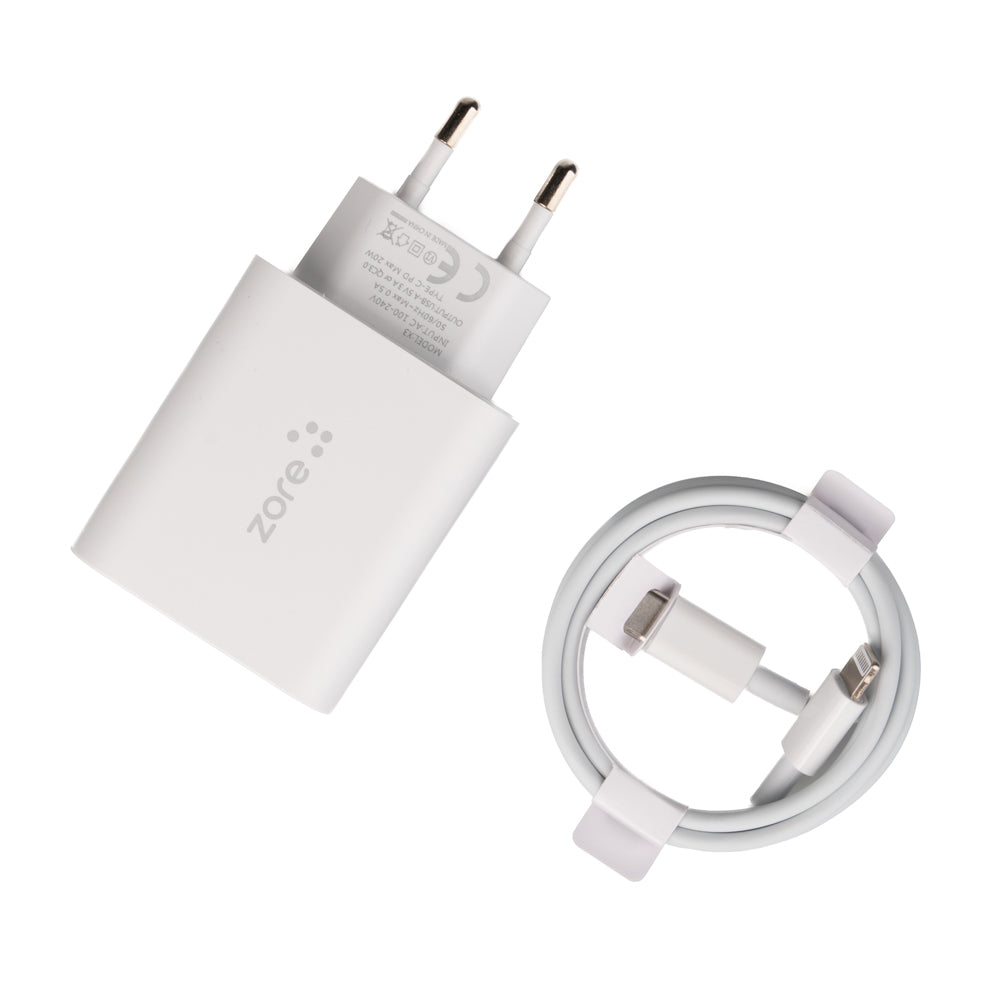 Zore XMac Series X7 Type-C to Lightning Home Charger 20W White