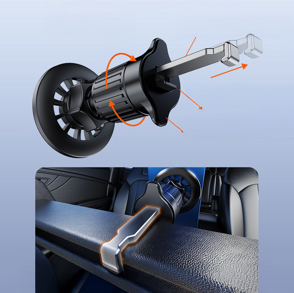 Zore YC-19 Magnetic 360 Degree Rotating Head Phone Holder Ventilation Design Black