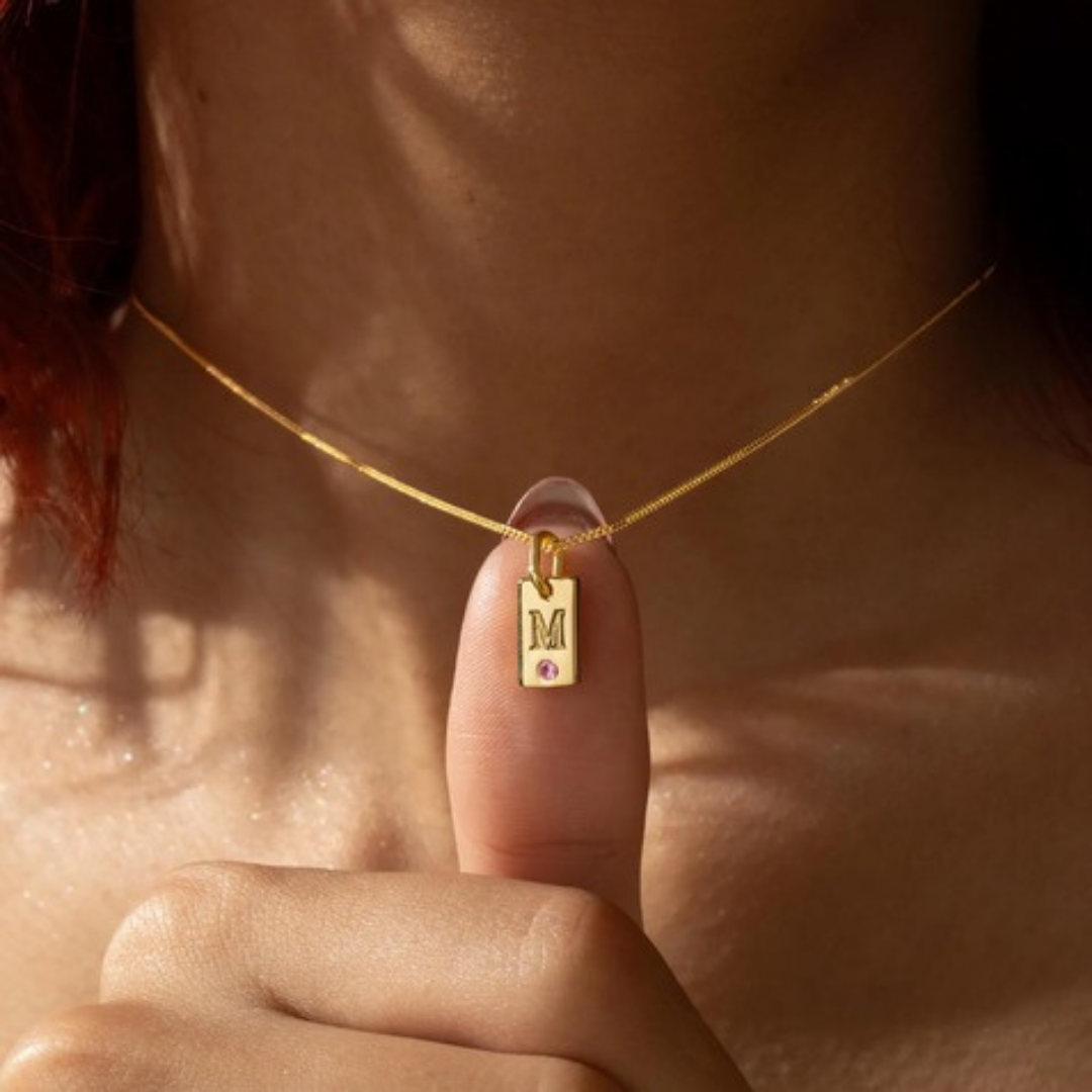 SINGLE STONE TAG KOLYE
