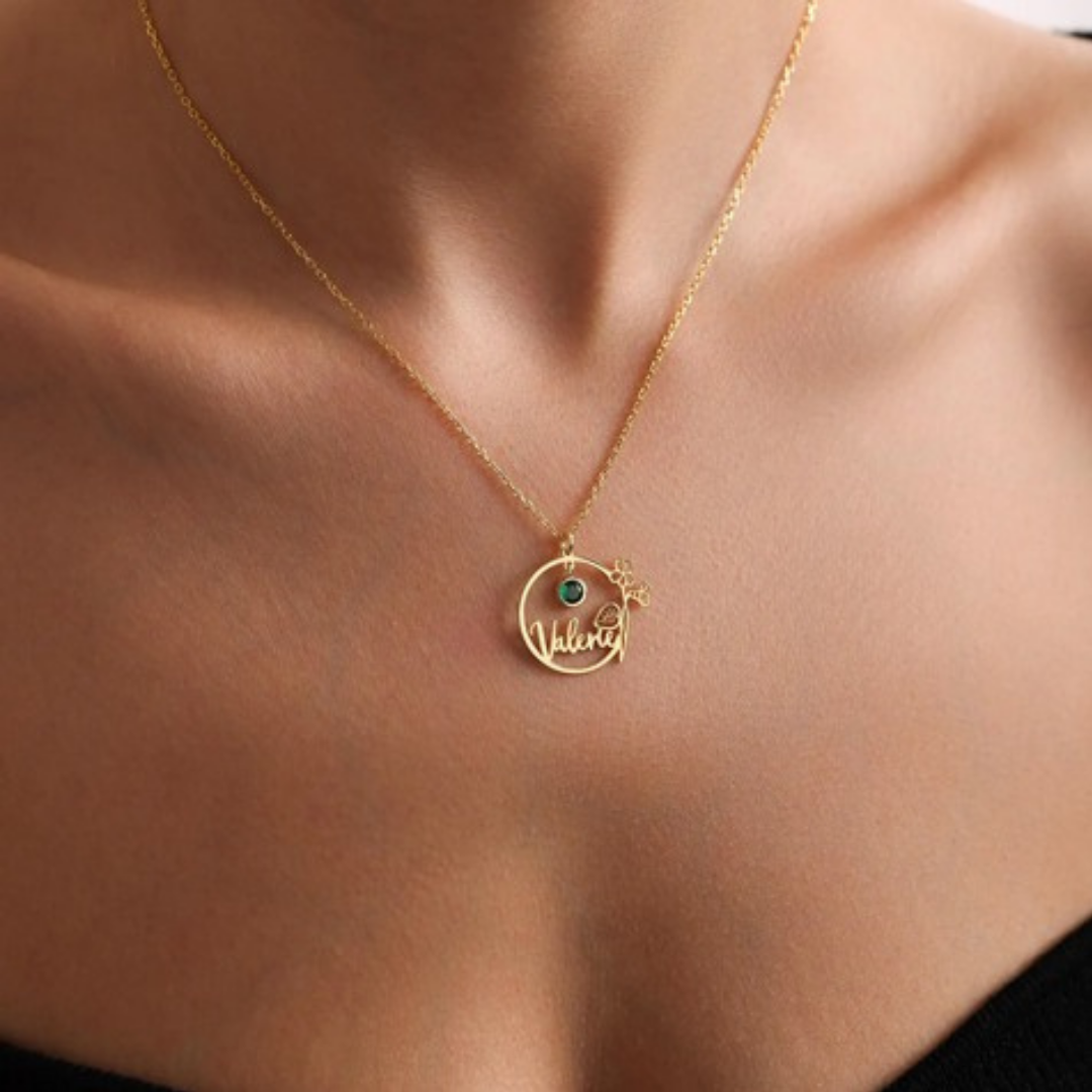 FLOWER WITH BIRTHSTONE NAME KOLYE