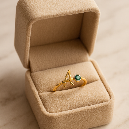 LETTER OR BIRTHSTONE YÜZÜK