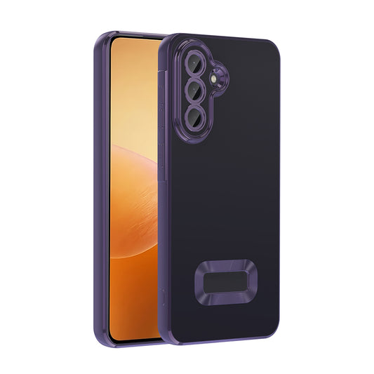 Galaxy A36 Kılıf Kamera Korumalı Logo Gösteren Zore Omega Kapak Derin Mor