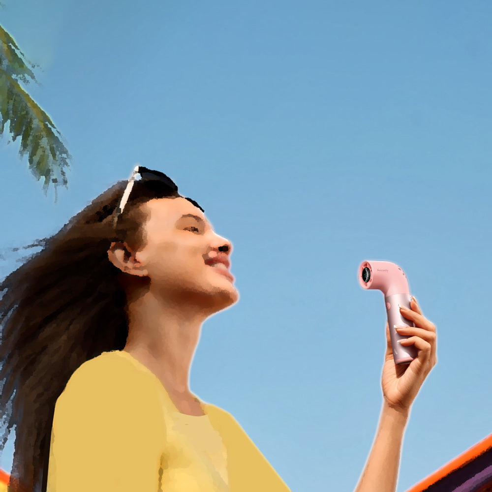 Aecooly PH01 Aero Pro Series Portable Cooling Hand Fan with Digital LED Display Black 