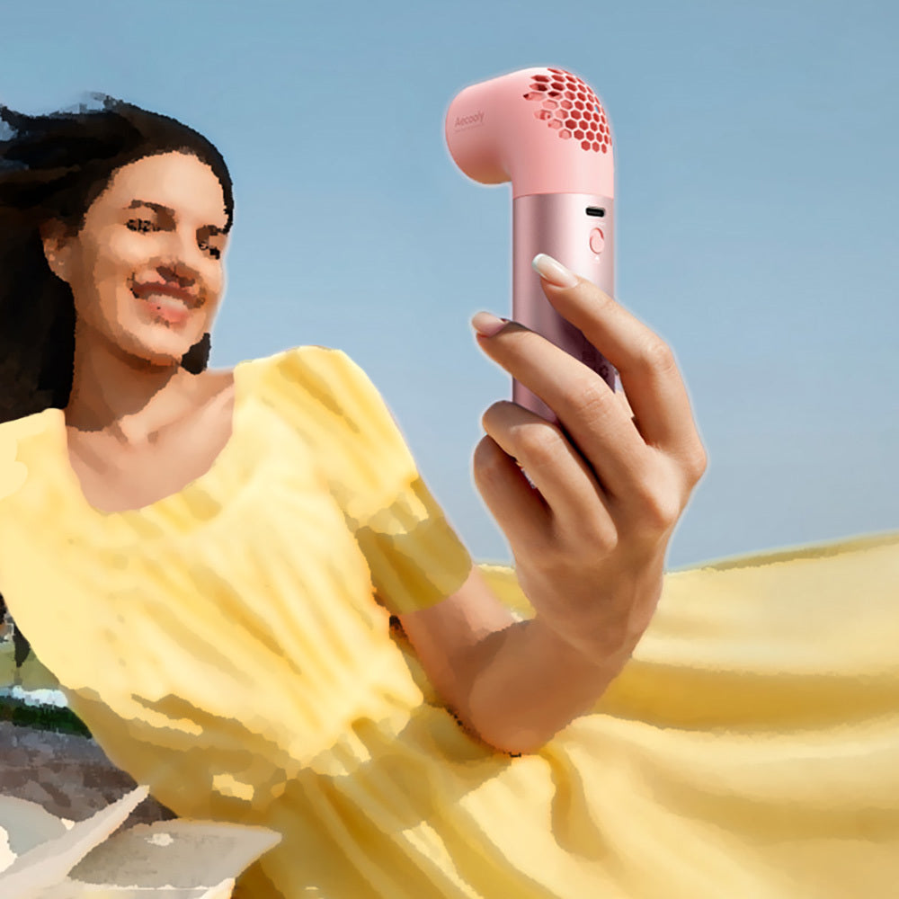 Aecooly PH01 Aero Pro Series Portable Cooling Hand Fan with Digital LED Display Black 