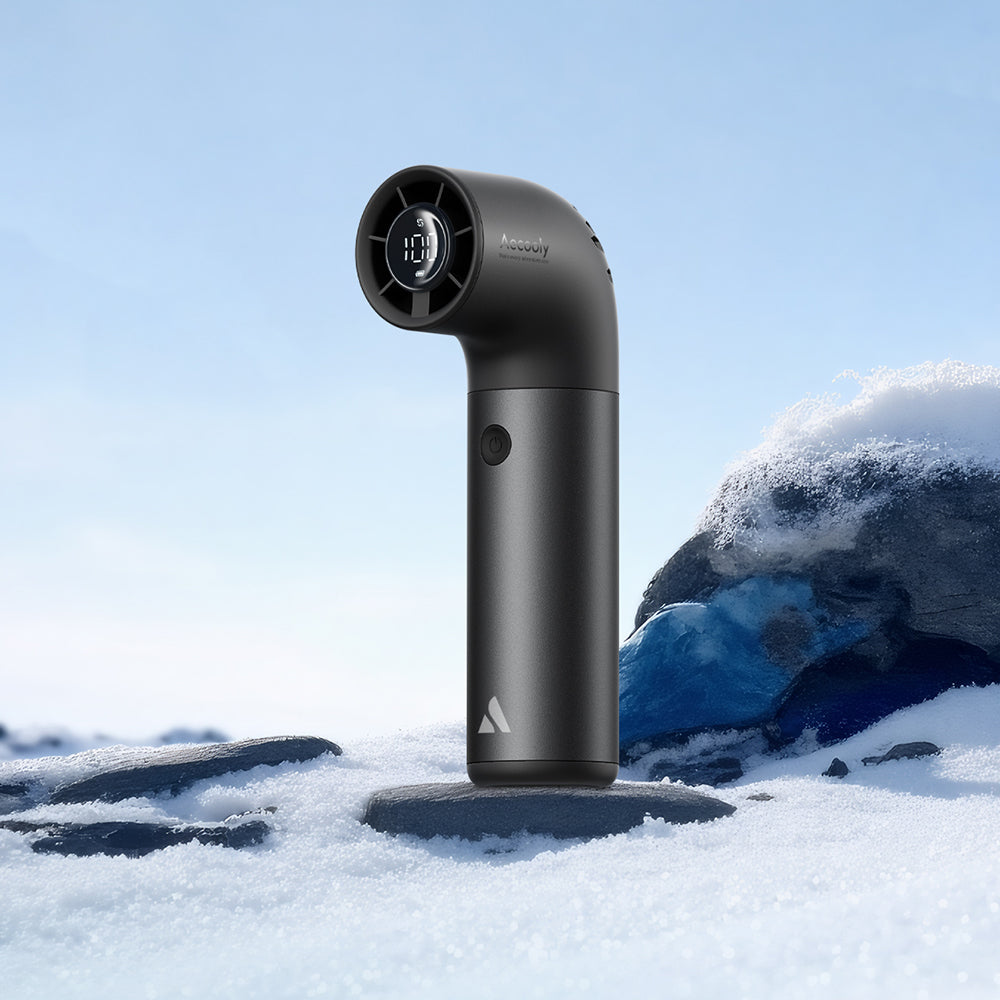 Aecooly PH01 Aero Pro Series Portable Cooling Hand Fan with Digital LED Display Black 