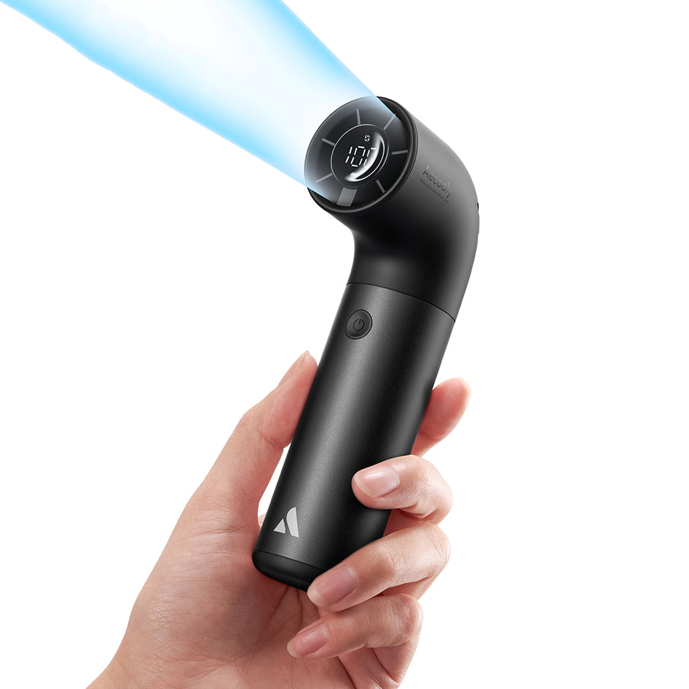 Aecooly PH01 Aero Pro Series Portable Cooling Hand Fan with Digital LED Display Black 