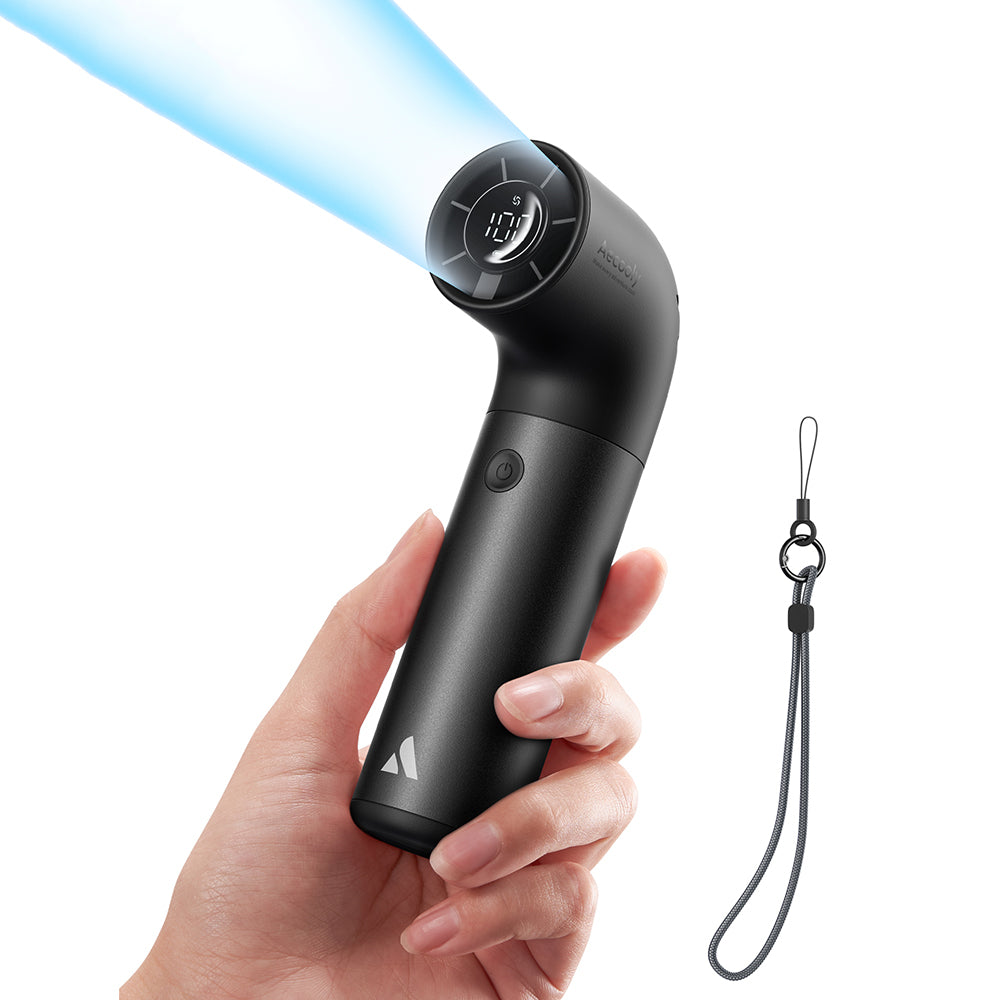 Aecooly PH01 Aero Pro Series Portable Cooling Hand Fan with Digital LED Display Black 