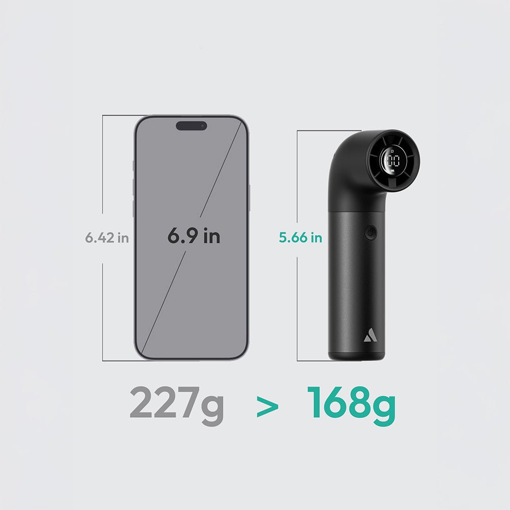 Aecooly PH01 Aero Pro Series Portable Cooling Hand Fan with Digital LED Display Black 