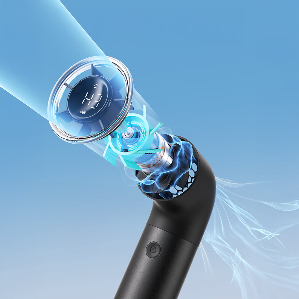 Aecooly PH01 Aero Pro Series Portable Cooling Hand Fan with Digital LED Display Black 