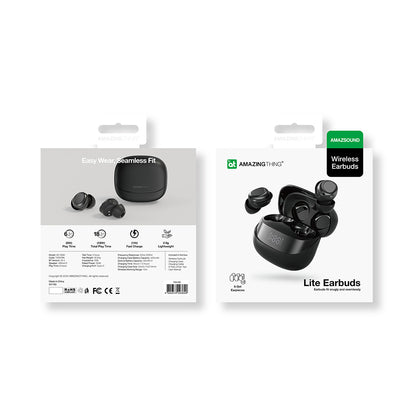 Amazingthing Amazsound Lite Dijital LED Göstergeli Kulak İçi Bluetooth Kulaklık v5.4 Siyah