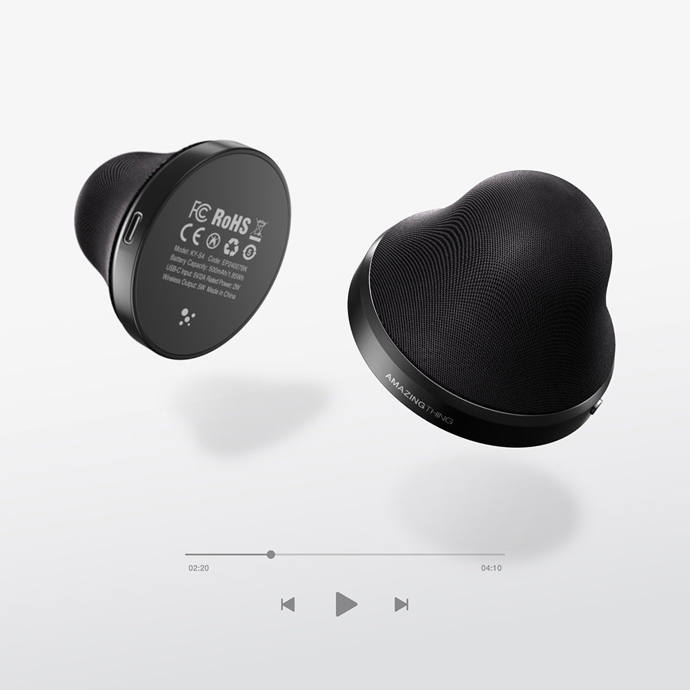 Amazingthing MagPlay Pocket Wireless Şarj Destekli Mini Bluetooth Speaker Hoparlör v5.4 Siyah